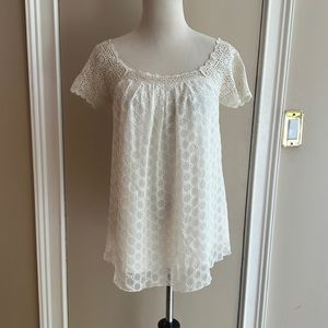 Gold Hawk Silk and Crochet SummerTop S